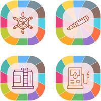 Ship Wheel and Binocular Icon vector