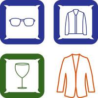 lentes y chaqueta icono vector