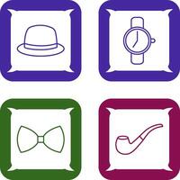 Hat and Watch Icon vector