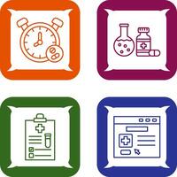 Clock and test tube Icon vector