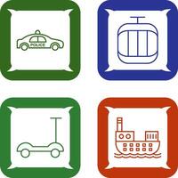 Police Car and Cable Car Icon vector