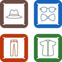 sombrero y hipster estilo icono vector