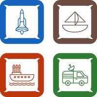 Rocket and Small Yacht Icon vector