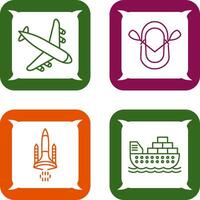 Landing Airplane and Dinghy Icon vector