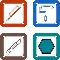 Hacksaw and Paint Roller Icon vector