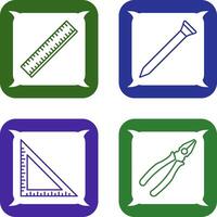 Ruler and Nail Icon vector