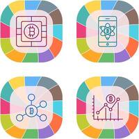 Bitcoin Chip and Mobile Icon vector