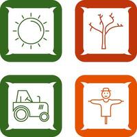 Sun and Tree Icon vector