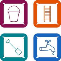 Water Bucket and Ladder Icon vector