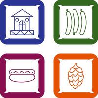 House and Hot Sausage Icon vector