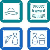 Garlands and Woman Hat Icon vector