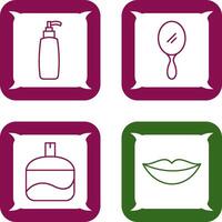 cosmético producto y espejo icono vector