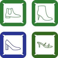 hombres botas y alto tacones icono vector