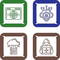 Cloud Security and Website Icon vector