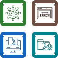 Virus and Error Code Icon vector