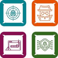 Bug Target and Hacker Icon vector