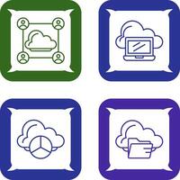 Network and Laptop Icon vector