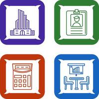 Id Card and Office Building Icon vector