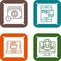 Time is Mony and Faq Icon vector