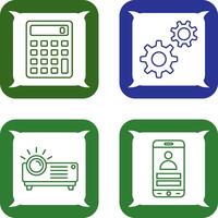 Calculator and Setting Icon vector