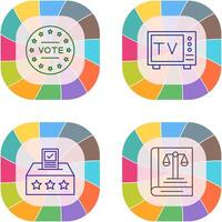 votar y televisión icono vector