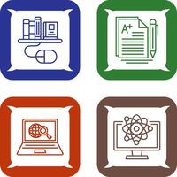 Digital Library and Essay Icon vector