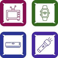 televisión y inteligente reloj icono vector