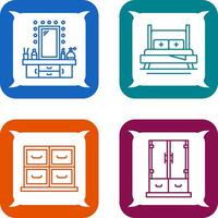 Dressing Table and Bed Icon vector