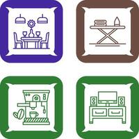 Iron Board and Table Icon vector