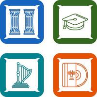 Column and Mortarboard Icon vector