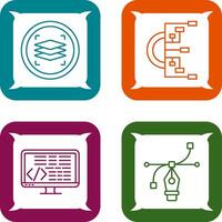 Layers and Flowchart Icon vector