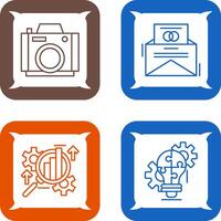 Photo Camera and Invitation Card Icon vector