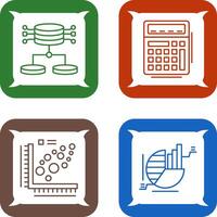 Structured Data and Calculator Icon vector