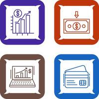 Chart Up and Money Down Icon vector