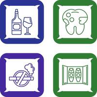 vino y caries icono vector