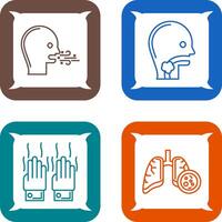 Bad Breath and Throat Cancer Icon vector