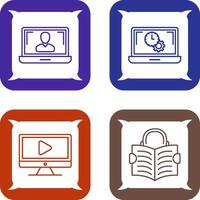Flex Time and Online Lesson Icon vector
