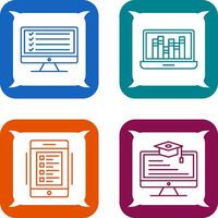 Online Checklist and Online Library Icon vector