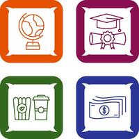 Globe and Graduation Icon vector