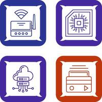 Wifi Router and Chip Icon vector