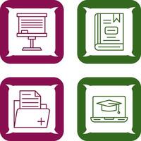 tablero y libro icono vector