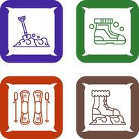 Shovel and Ski Boots Icon vector