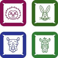 Sloth and Rabbit Icon vector