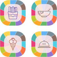 Soup and Fries Icon vector