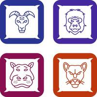 Goat and Gorilla Icon vector