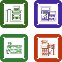 fax y calculador icono vector