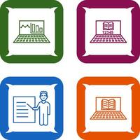 Online Stats and Online Study Icon vector