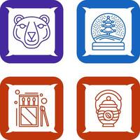 Polar Bear and Snow Globe Icon vector