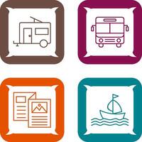 Bus and trailer Icon vector