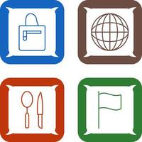 handbag and globe Icon vector